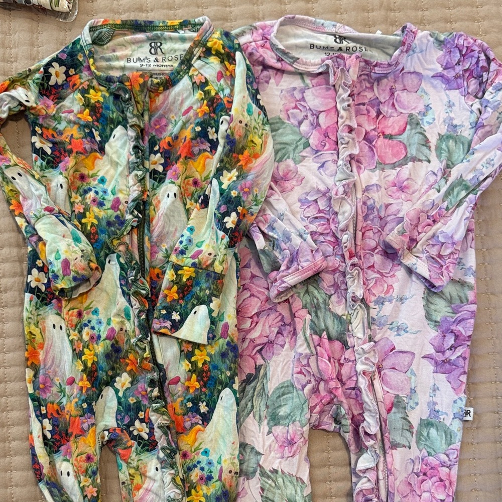 Bums & Roses Kids Pajama bundle - Floral and Ghost Print
